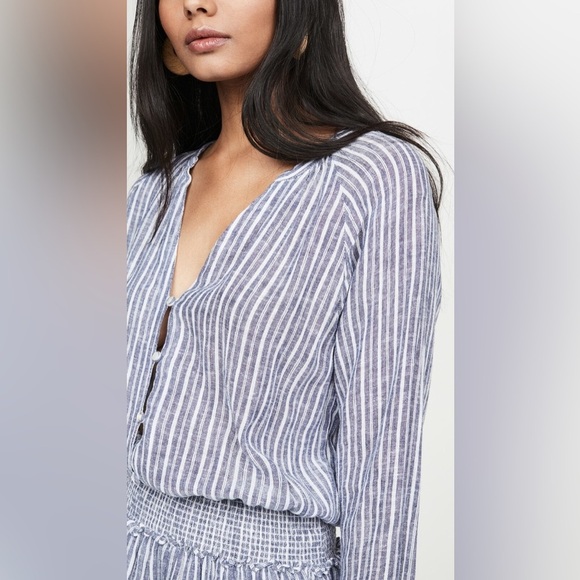 Rails Jasmine Tibet Stripe Navy and White Linen Dress - Picture 1 of 12